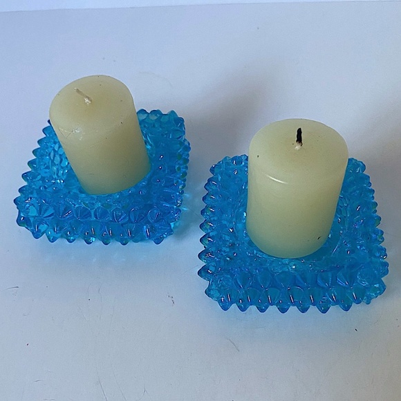 Vintage Fenton Art Glass Hobnail Tea-Light or Candleholders - Picture 2 of 8